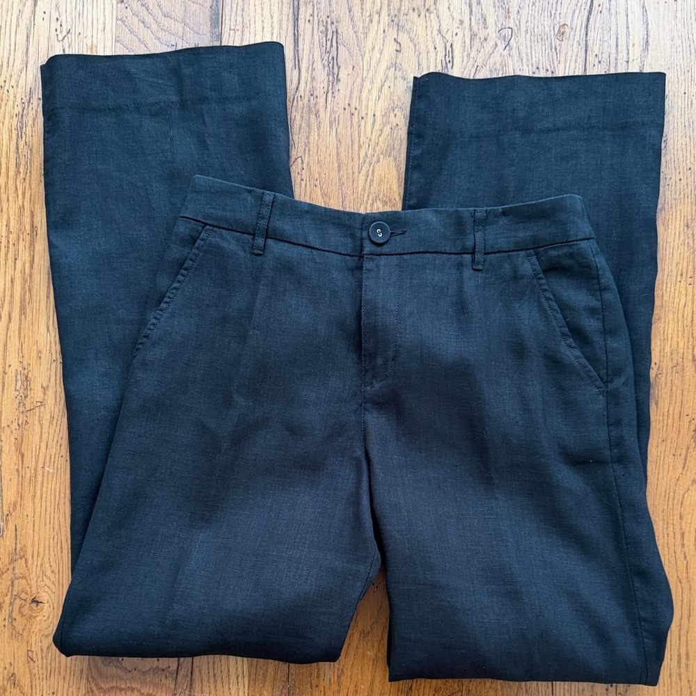 Garnet Hill Black Linen Pants size 4